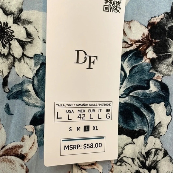 New with Tags Denim & Flower 100%‎ Cotton Button Down Shirt Size Large (L) - Picture 6 of 11